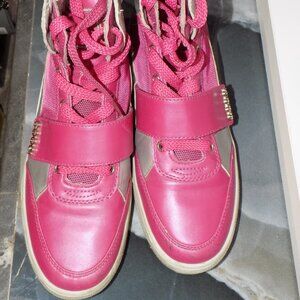 Coogi Australia Silver Pink Leather Hi Fashion Sneakers Women's Shoe Size 8.5